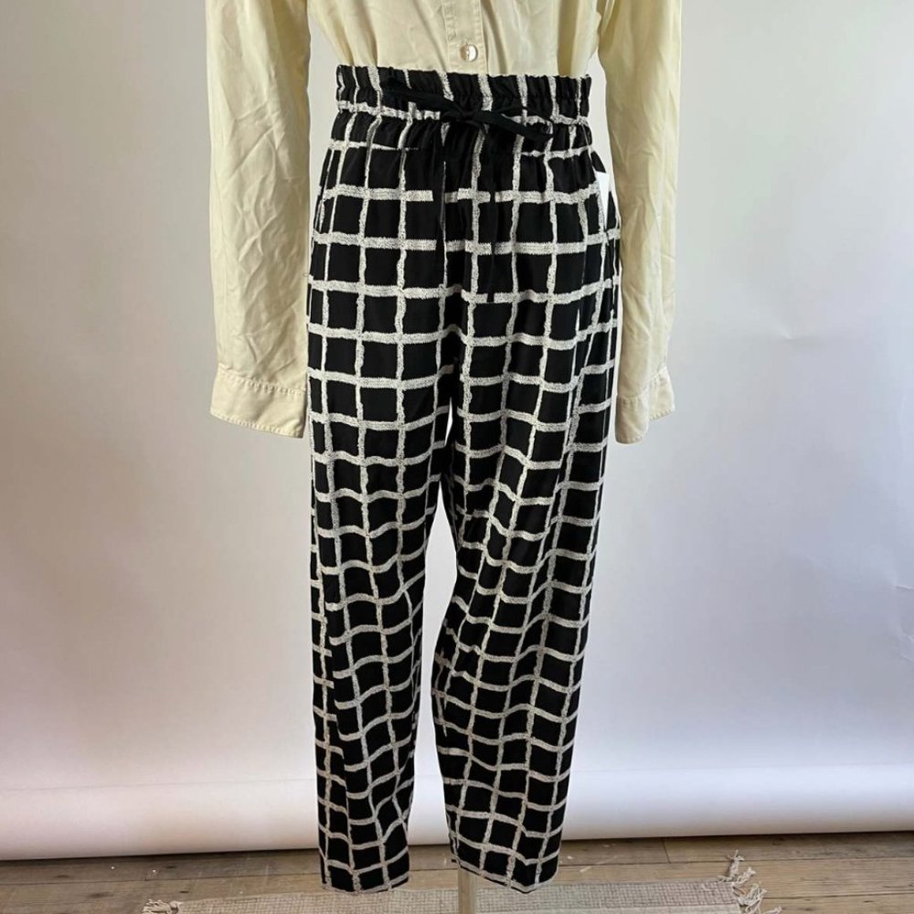 Rag & Bone x Intermix 100% Silk Grid Drawcord Pants